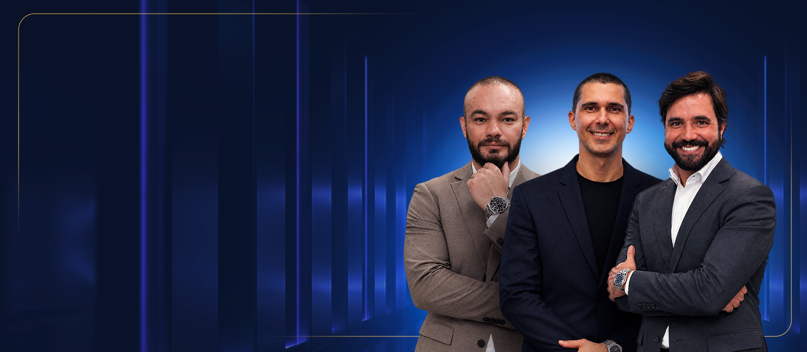 Rodrigo Teodoro, Gercino Cintra e Darci Júnior na campanha Arsenal Evox